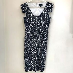Black and White Patterned Cocktail Dress